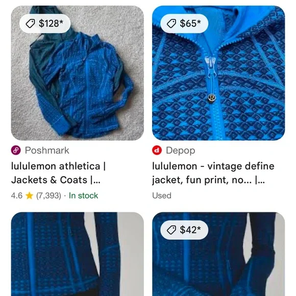 Lululemon Vintage Define Jacket Women’s Blue Patterned - Picture 8 of 9